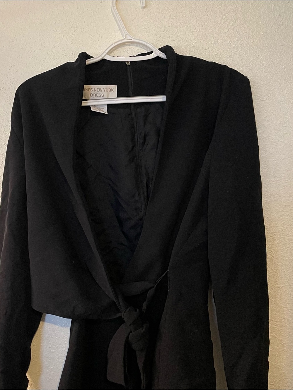 Helene Dress Black Cross Body Tie-Waist Jacket